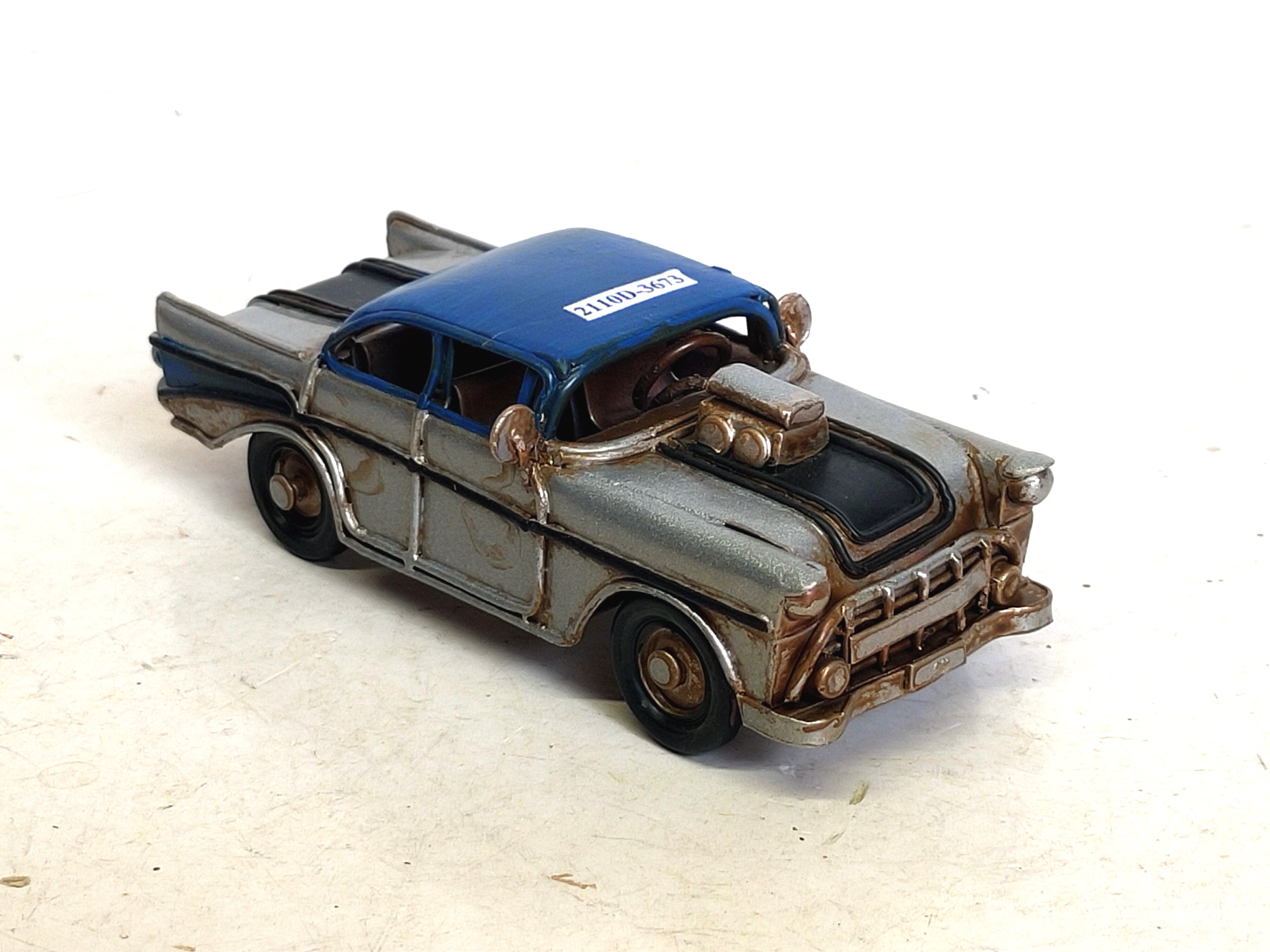 Vintage Silver Metal Classic Sedan